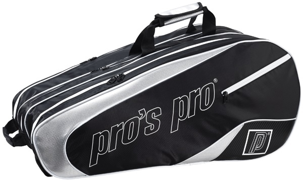Pro's Pro 12-Racketbag schwarz/silber L111 Tennistasche
